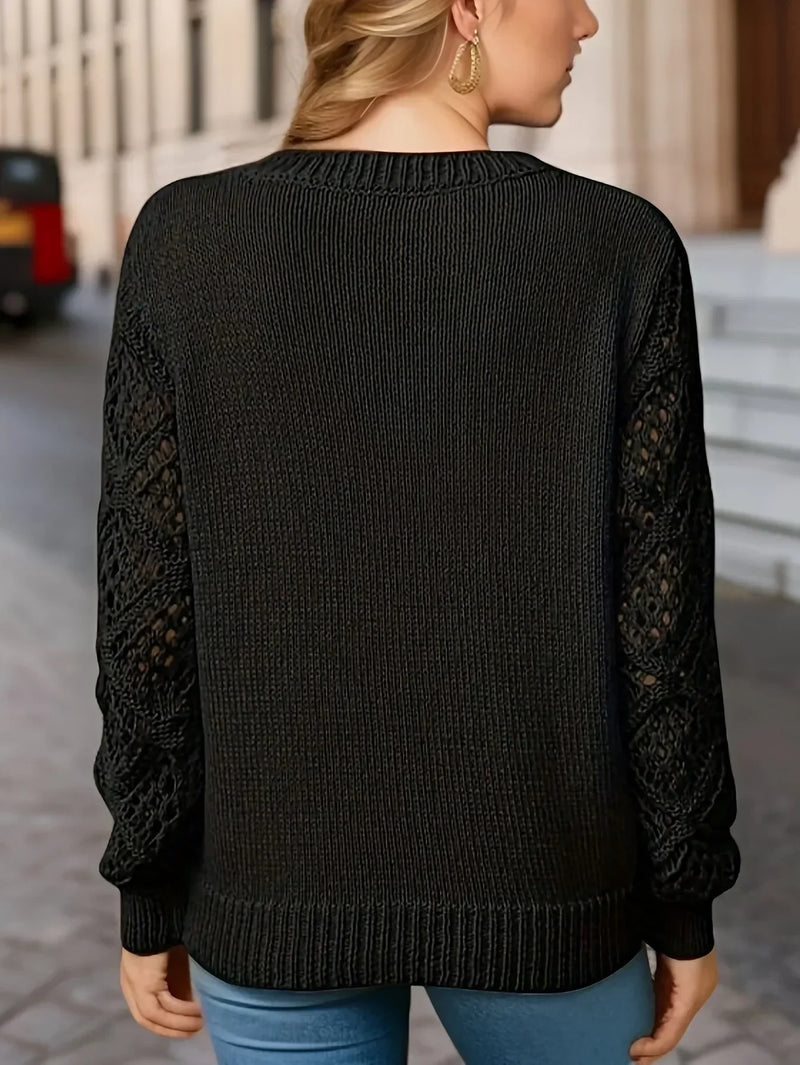 MW | Solid V-Ausschnitt Strickpullover