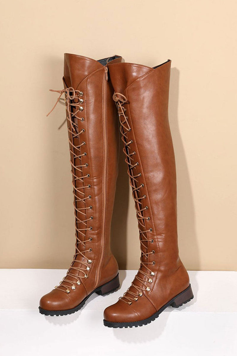 MW | Over-the-Knee-Stiefel mit Schnürung
