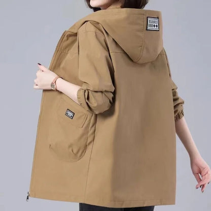 MW | Langer Frühlingsmantel mit Kapuze