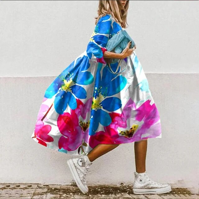 MW | Florales Midikleid
