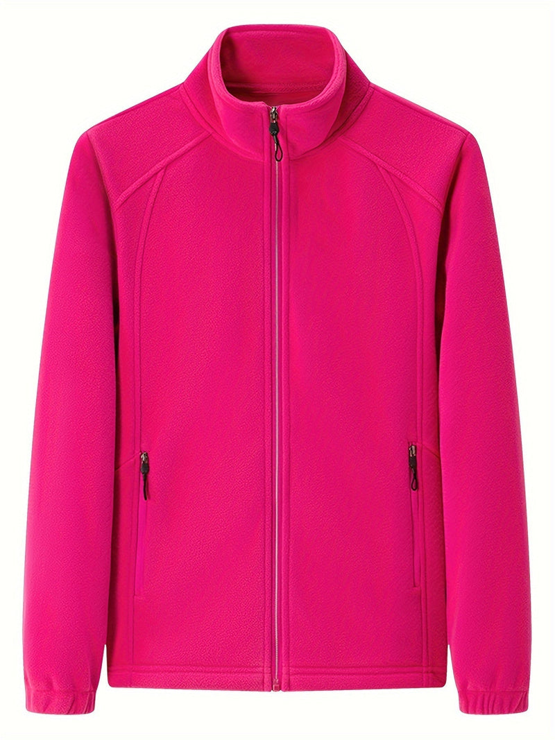 MW | Plüsch Damen Outdoorjacke mit Stehkragen und langen Ärmeln