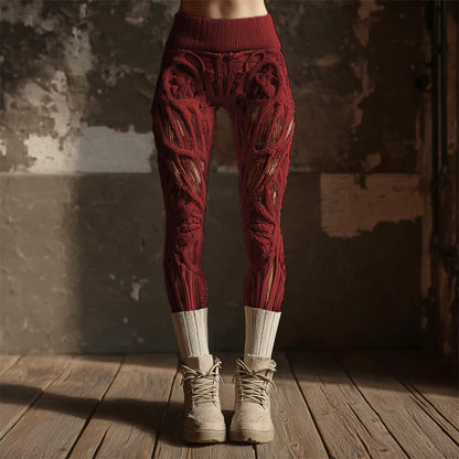Halloween Muscle Anatomy Art Women's Knit Leggings artswardrobe