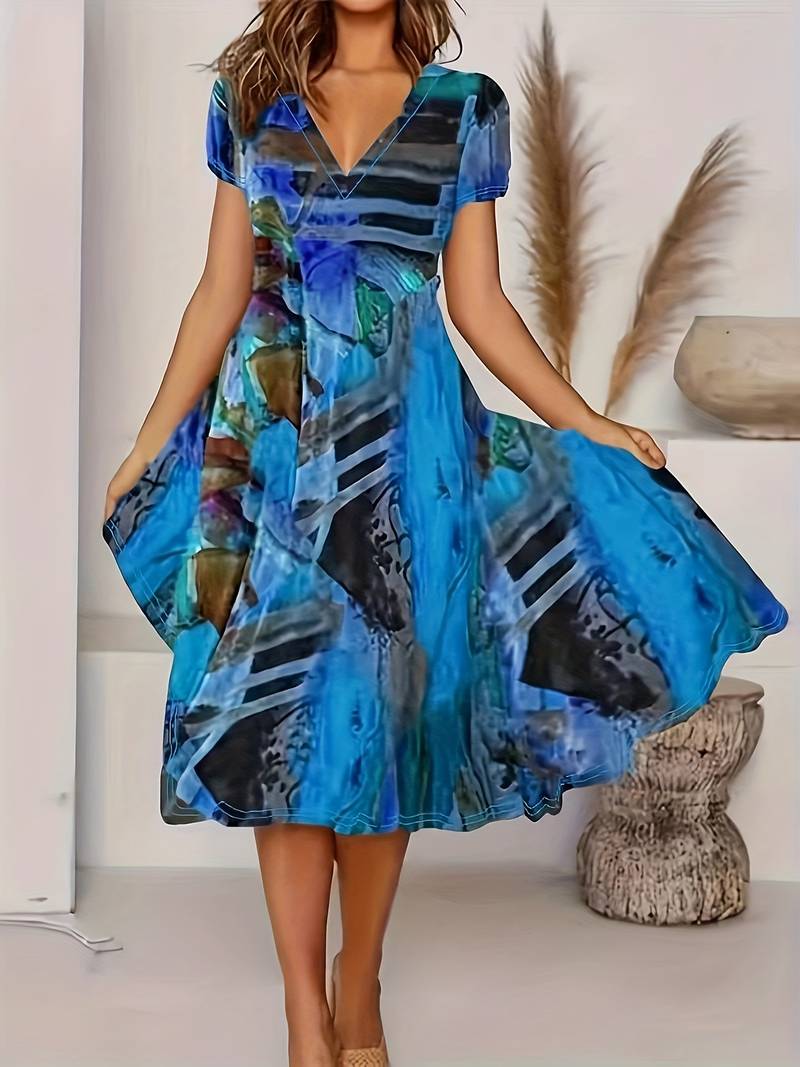 MW | Bohemian Sommerkleid mit V-Ausschnitt