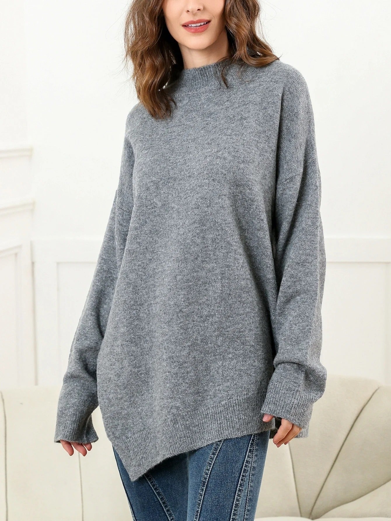 MW | Eleganter Pullover mit Seitenschlitzen