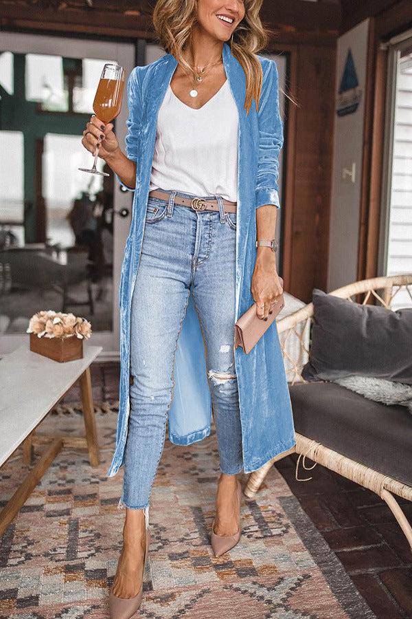 MW | stilvoller langer Mantel aus Samt