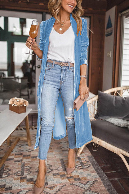 MW | stilvoller langer Mantel aus Samt