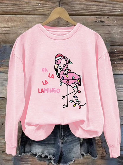 Comstylish Women's Christmas Flame Bird Print Sweatshirt