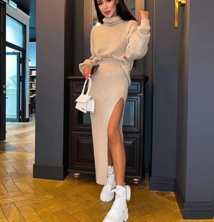 MW | Strickpullover mit Rollkragenpullover