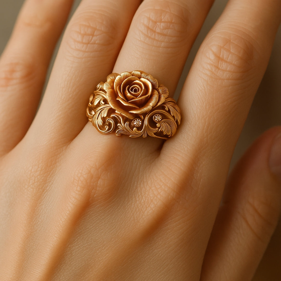 Zarte handwerkliche Gold Ring