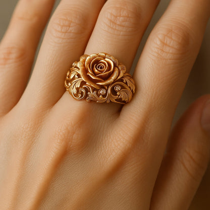 Zarte handwerkliche Gold Ring