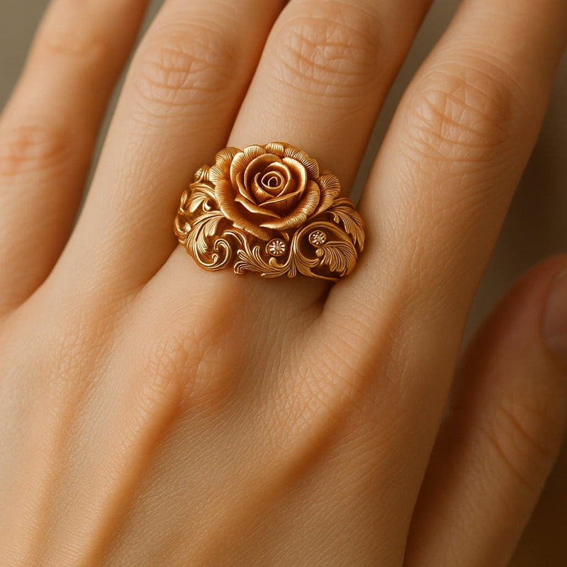 Zarte handwerkliche Gold Ring