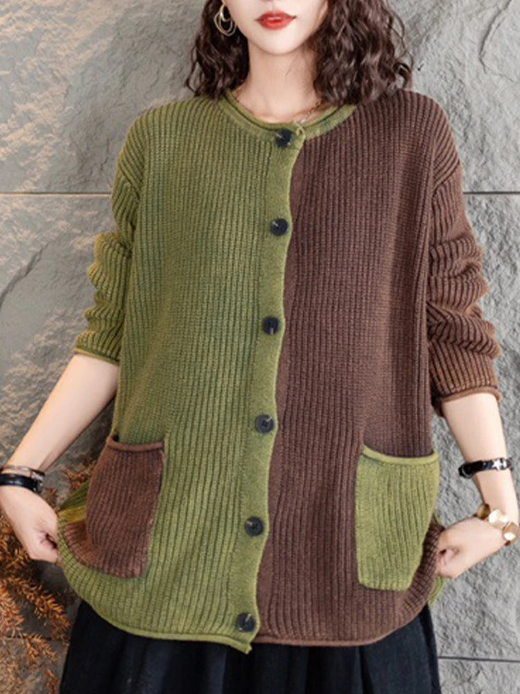 MW | Eleganter Strick-Cardigan mit Farbverlauf und Knöpfen