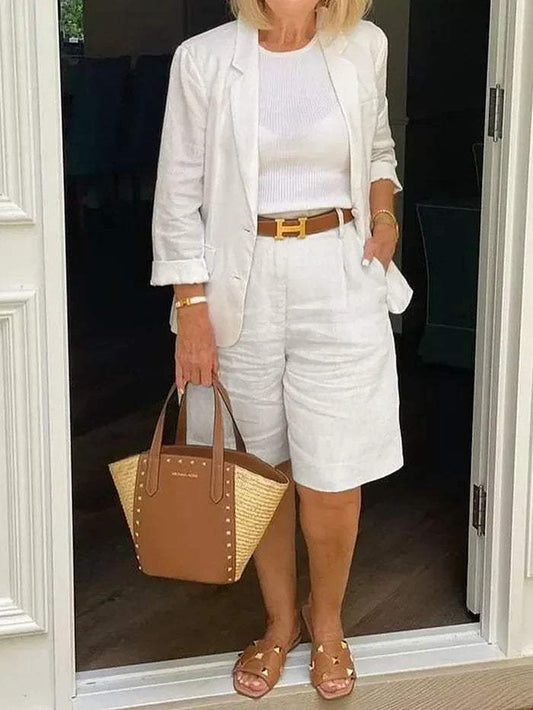 MW | Eleganter Blazer und Shorts - Stilvoll - Ideal für warme Tage