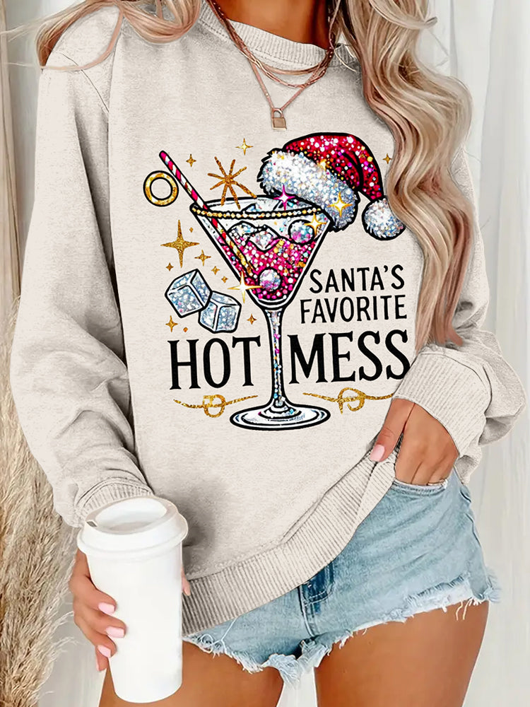 Comstylish Santa's Hot Mess Christmas Cozy Sweatshirt
