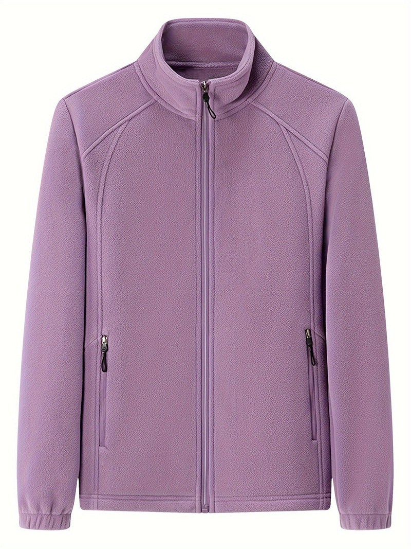 MW | Plüsch Damen Outdoorjacke mit Stehkragen und langen Ärmeln