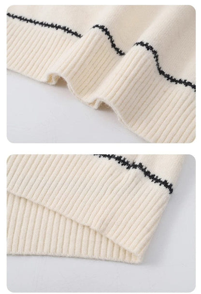 MW | Gestreifter gestrickter niedlicher Pullover