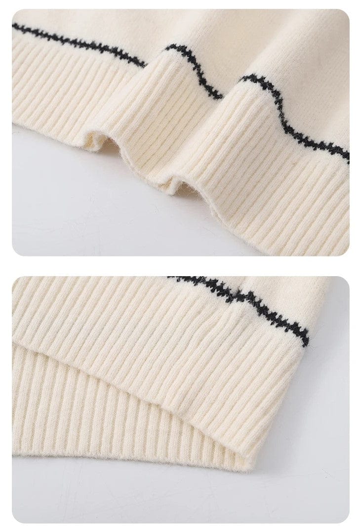 MW | Gestreifter gestrickter niedlicher Pullover