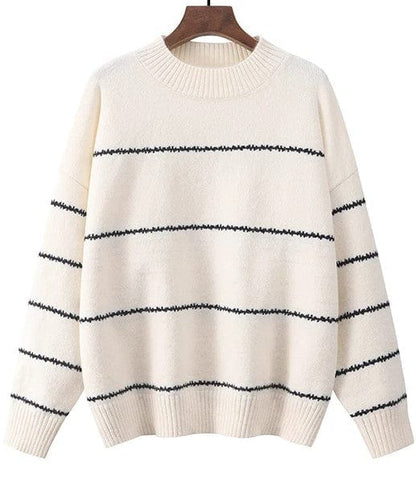 MW | Gestreifter gestrickter niedlicher Pullover