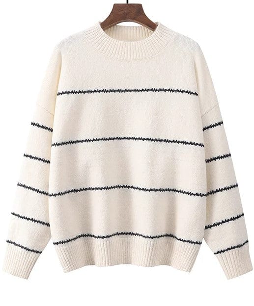 MW | Gestreifter gestrickter niedlicher Pullover