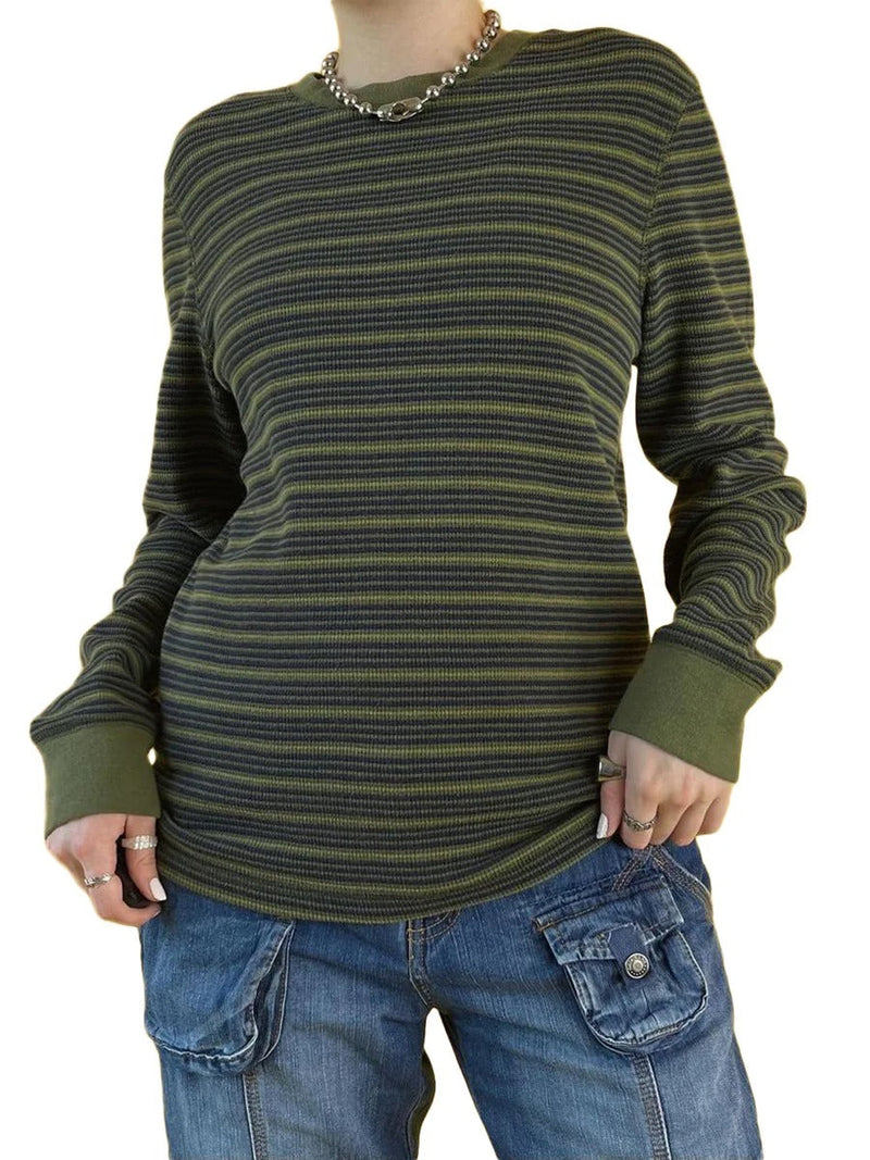 MW | MW – Gestreiftes Langarmshirt mit Rundhalsausschnitt