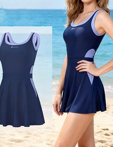 Rash Guard Bathing Suit Swimwear Swimwear Pink Blue Uv Protection Tummy Control Sleeveless - Surfing Canoeing Snorkeling Summer