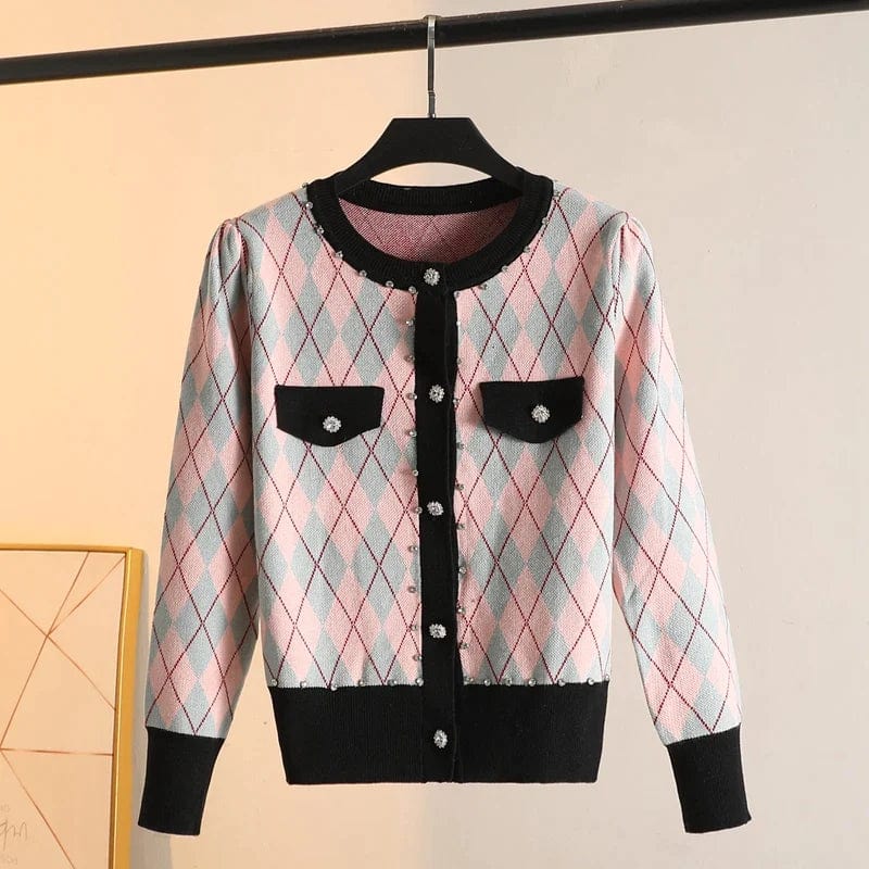 MW | MW Vintage Diamant-Karo-Strickpullover