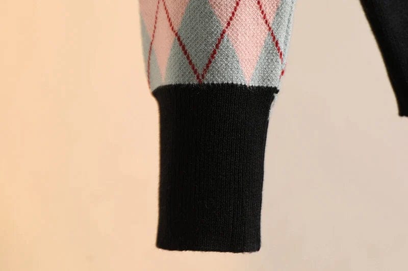 MW | MW Vintage Diamant-Karo-Strickpullover