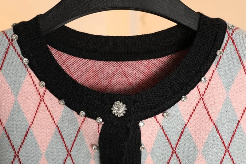 MW | MW Vintage Diamant-Karo-Strickpullover