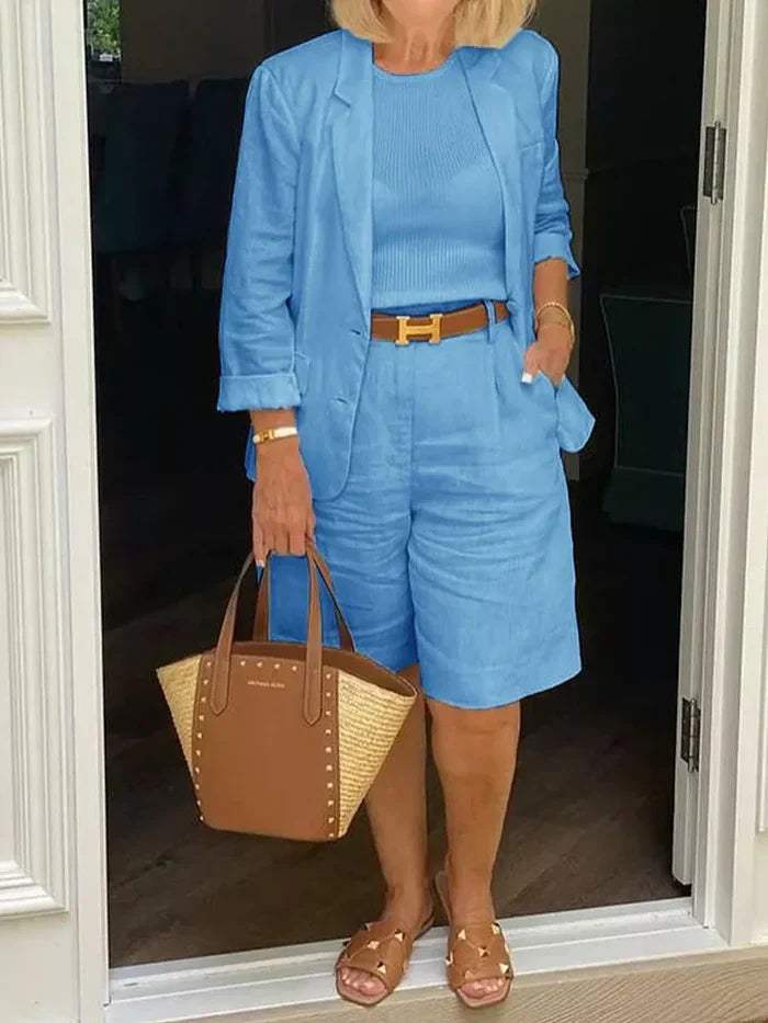 MW | Eleganter Blazer und Shorts - Stilvoll - Ideal für warme Tage