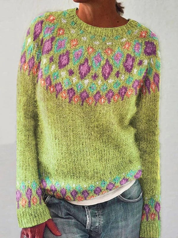 MW | Geometrischer Pullover mit Kontrastdruck