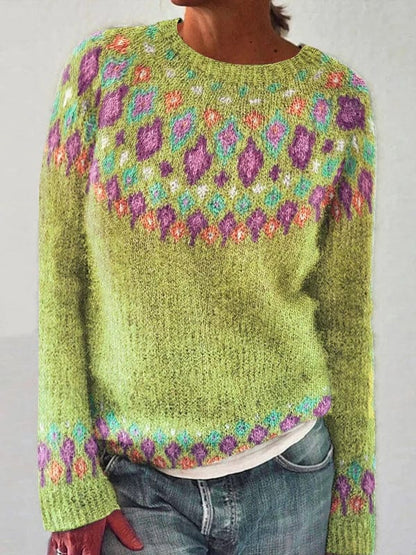 MW | Geometrischer Pullover mit Kontrastdruck