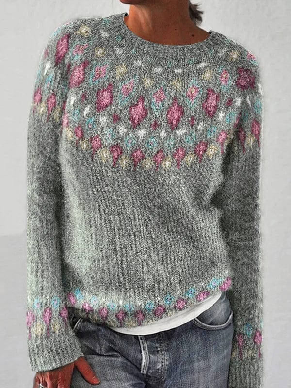MW | Geometrischer Pullover mit Kontrastdruck