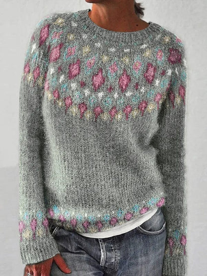 MW | Geometrischer Pullover mit Kontrastdruck