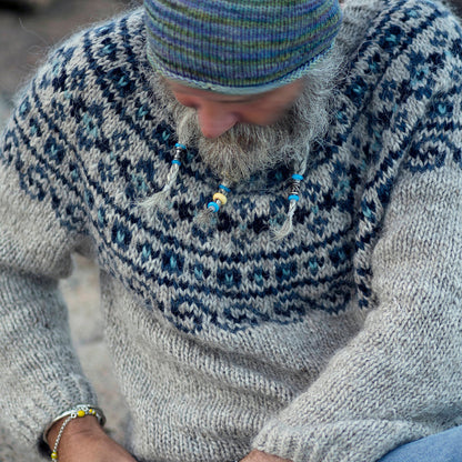 Vintage Beautiful Norwegian Knit Jacquard Crew Neck Sweater（Unisex） elevenforest