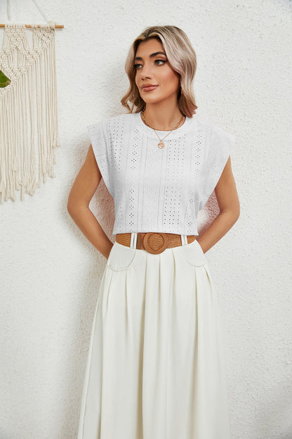 MW | Gilet d'été T-shirt à manches courtes creuses