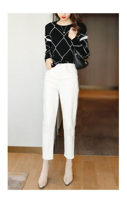 MW | Pullover mit kontrastfarbenem Karomuster 2024