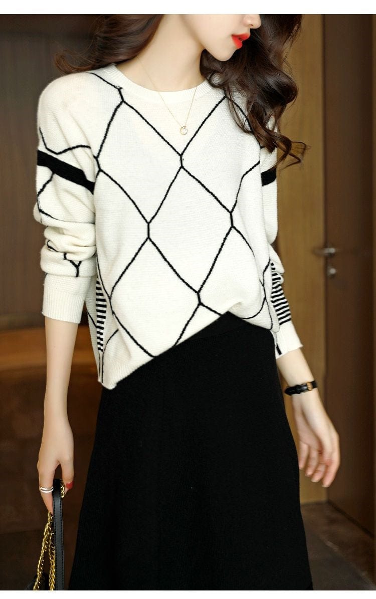 MW | Pullover mit kontrastfarbenem Karomuster 2024