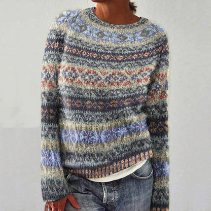 MW | Geometrisch gemusterter Pullover im Vintage-Stil