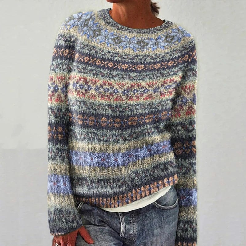 MW | Geometrisch gemusterter Pullover im Vintage-Stil