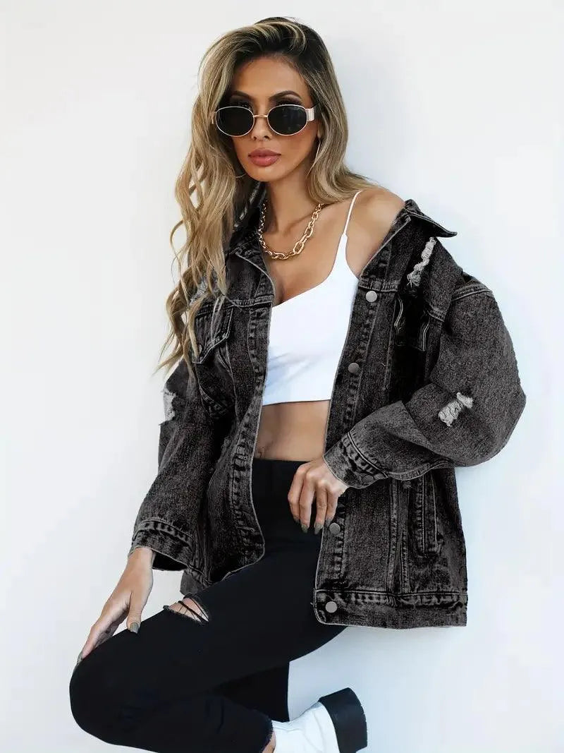 MW | Trendy Oversized Denim Jacket für Frauen