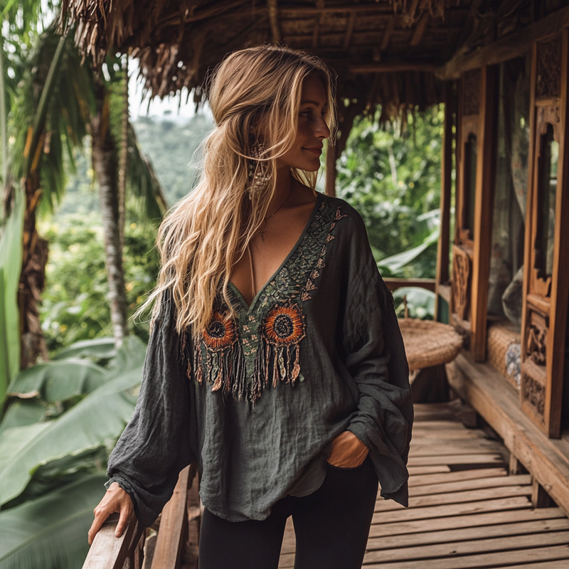 Zeitloser Vintage-Stil Bluse