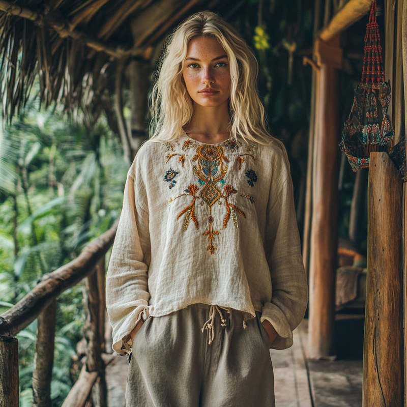 Klassische Vintage Bluse
