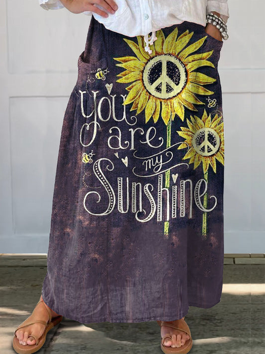 Women's Hippie Art Painting Print Skirt