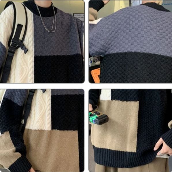 MW | Patchwork Jacquard Strickpullover