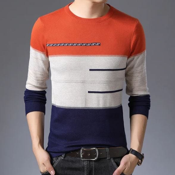 MW | Pullover aus gestreifter Baumwolle