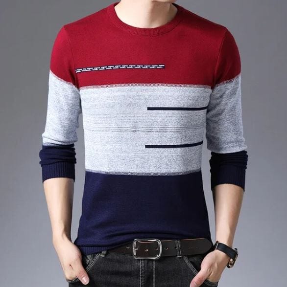 MW | Pullover aus gestreifter Baumwolle