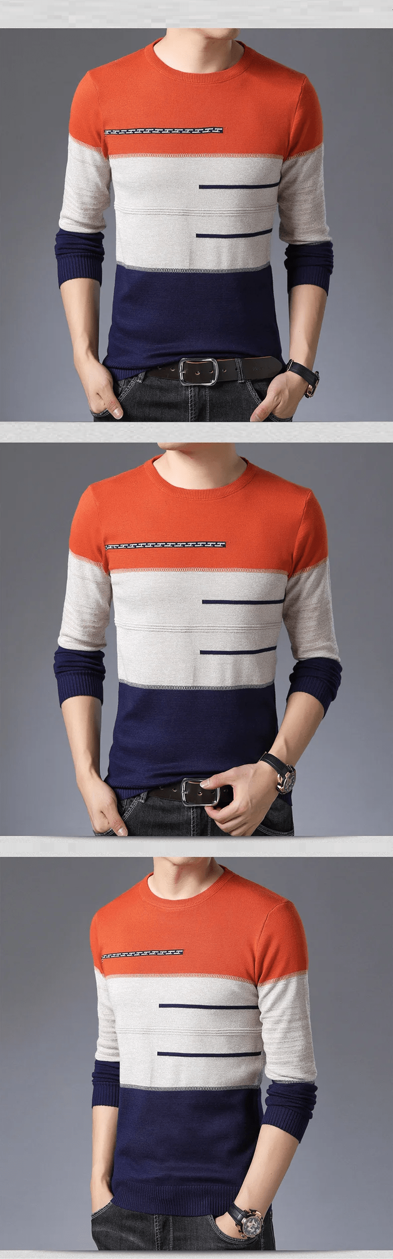 MW | Pullover aus gestreifter Baumwolle