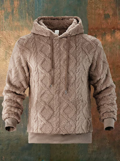 Men's Jacquard Double-Faced Fleece Hooded Sweatshirt artswardrobe