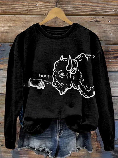 Comstylish Funny Boop The Nose Vintage Washed Sweatshirt