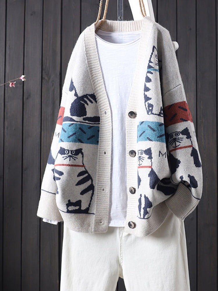 Zeitloser Vintage-Stil Strickjacke
